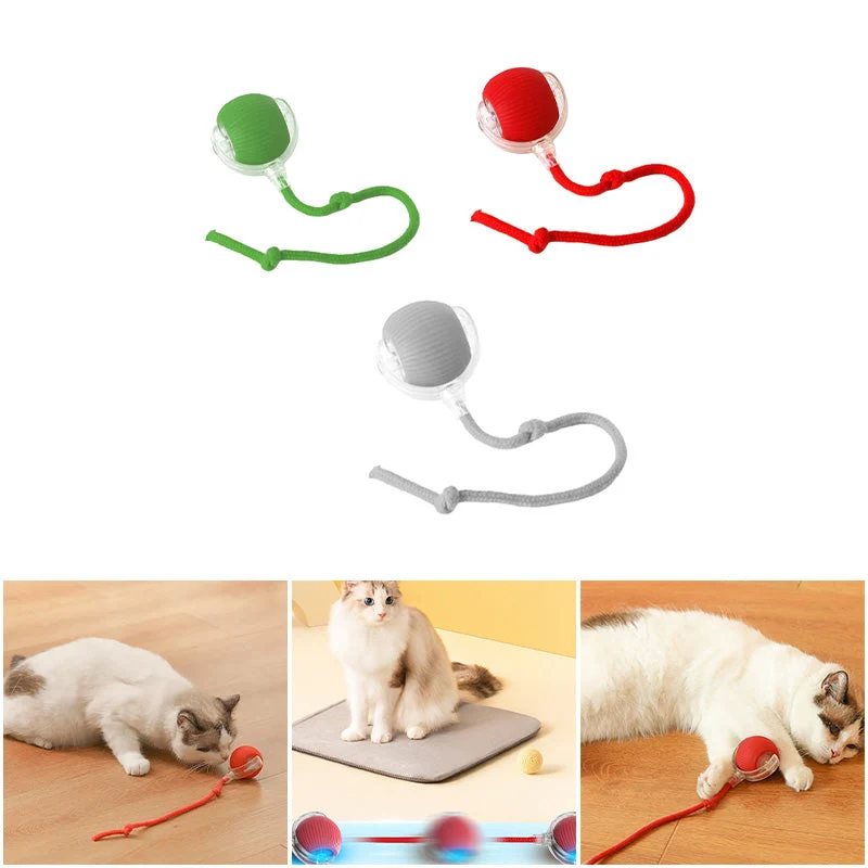 Euroselle WhiskerRoll Interactive Cat Toy Ball With Multiple Modes And Durable Silicone