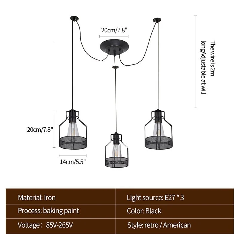 Vrimlo Farmhouse Iron Spider Chandelier Euroselle Industrial Style