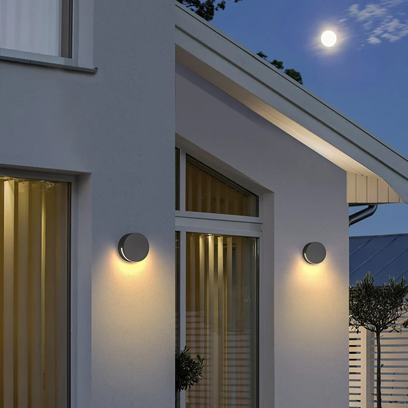 Euroselle Alvara Modern Black Cylinder Outdoor Up And Down LED Wall Light