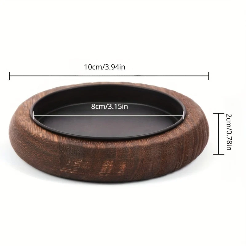 Euroselle Solid Wood Candle Holder With Round Tray For Cups Or Candles