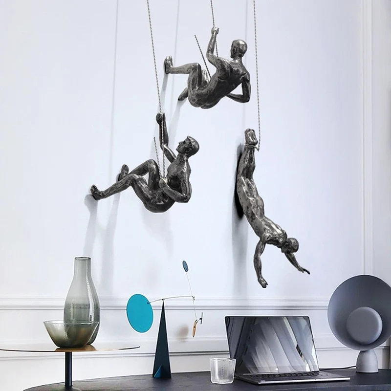 Euroselle Handmade Resin Climbing Wall Sculpture For Dynamic Movement And Depth