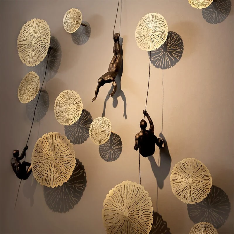 Euroselle Handmade Resin Climbing Wall Sculpture For Dynamic Movement And Depth