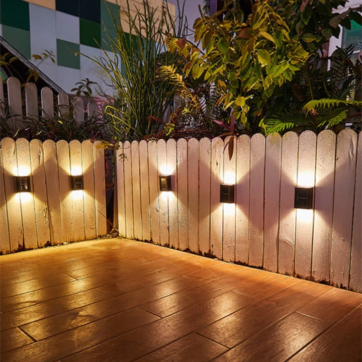 Euroselle Solar LED Wall Lights With Automatic On/Off, Waterproof Outdoor Lighting