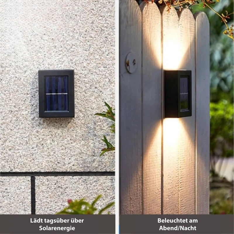 Euroselle Solar LED Wall Lights With Automatic On/Off, Waterproof Outdoor Lighting