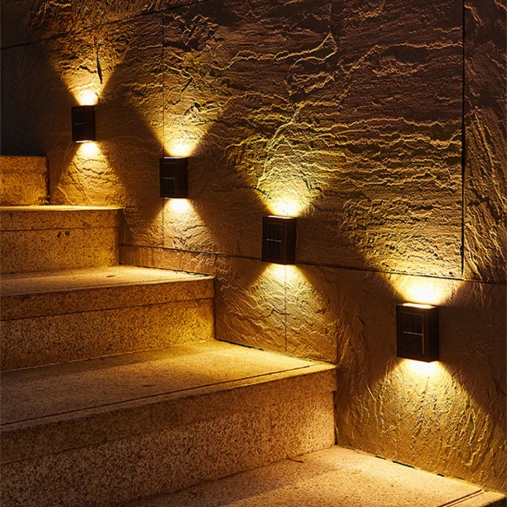 Euroselle Solar LED Wall Lights With Automatic On/Off, Waterproof Outdoor Lighting
