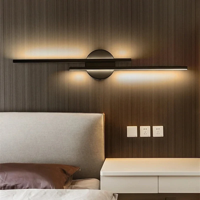 Euroselle Lumiara Twin Linear LED Wall Light Black And White Metal