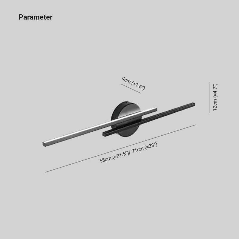 Euroselle Lumiara Twin Linear LED Wall Light Black And White Metal