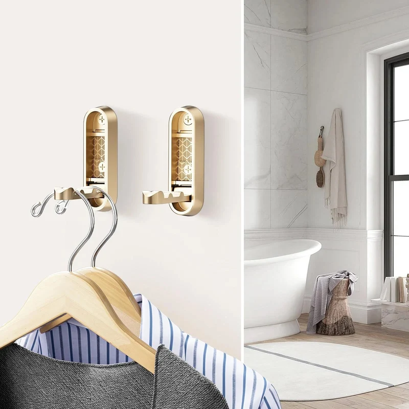 Euroselle Foldable Zinc Alloy Wall Coat Hook For Space Saving Organization