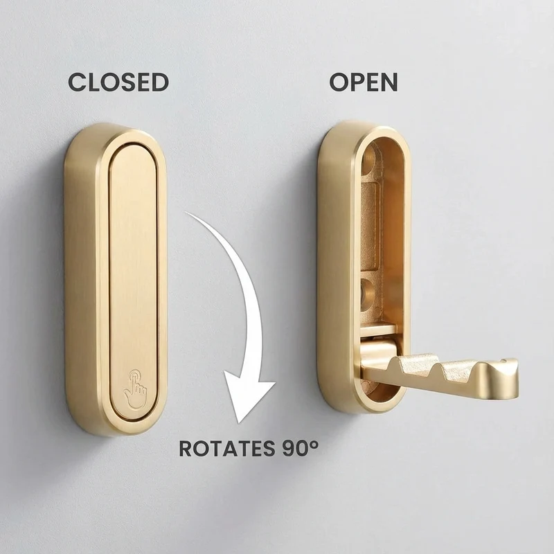 Euroselle Foldable Zinc Alloy Wall Coat Hook For Space Saving Organization