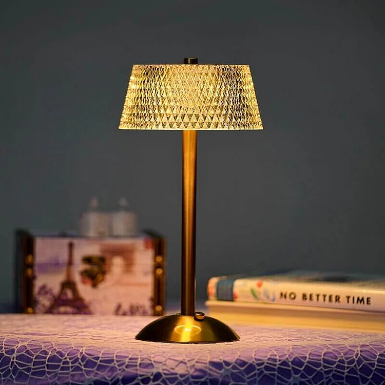 CrystalBeam Wireless Table Lamp With Sparkling Crystals Euroselle