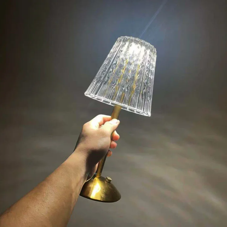 CrystalBeam Wireless Table Lamp With Sparkling Crystals Euroselle