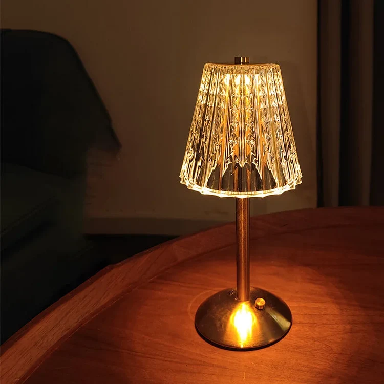 CrystalBeam Wireless Table Lamp With Sparkling Crystals Euroselle
