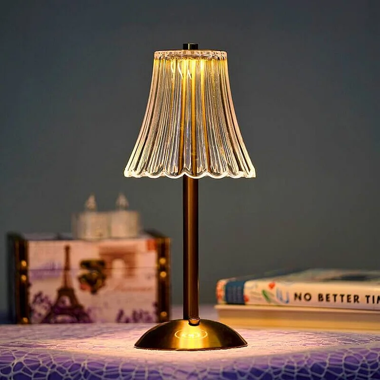 CrystalBeam Wireless Table Lamp With Sparkling Crystals Euroselle