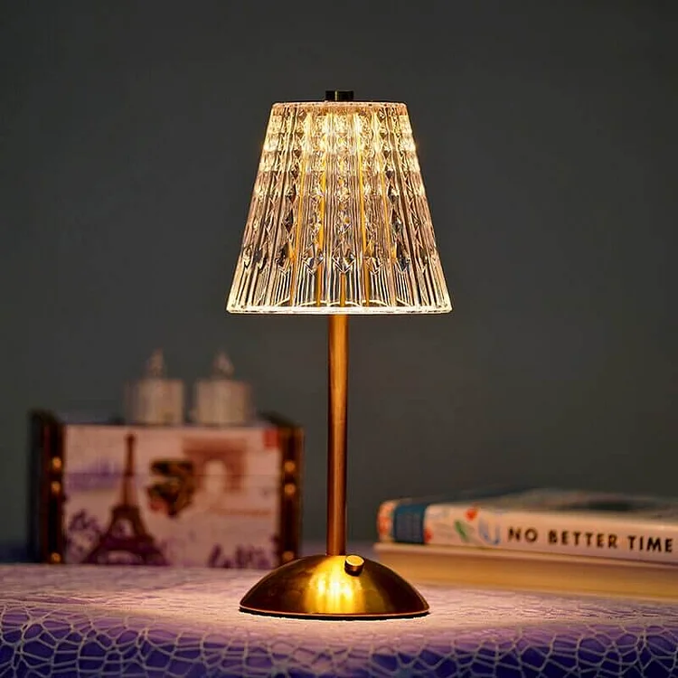 CrystalBeam Wireless Table Lamp With Sparkling Crystals Euroselle