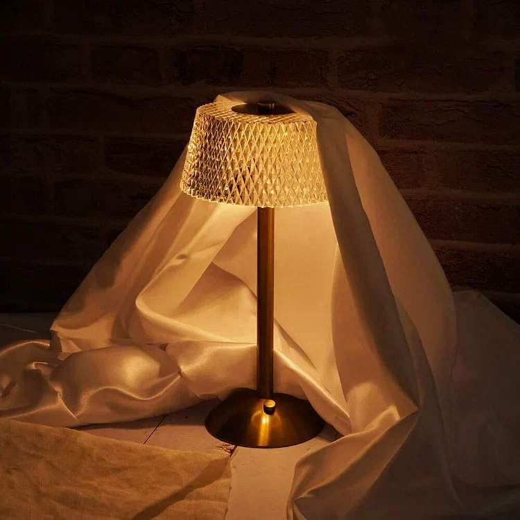 CrystalBeam Wireless Table Lamp With Sparkling Crystals Euroselle