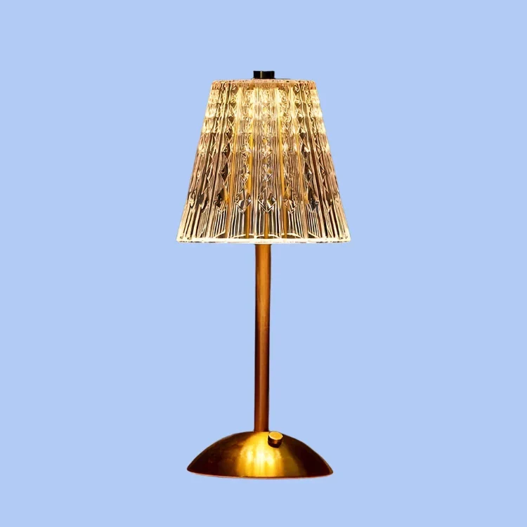 CrystalBeam Wireless Table Lamp With Sparkling Crystals Euroselle