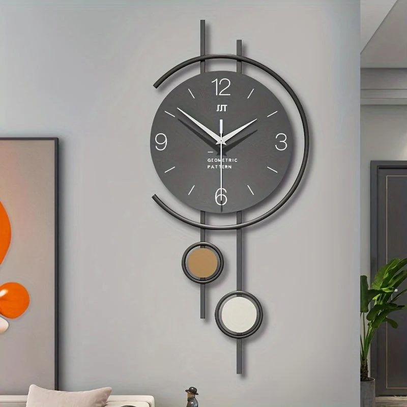 Euroselle Silent Scandinavian Iron Wall Clock Minimalist Contemporary