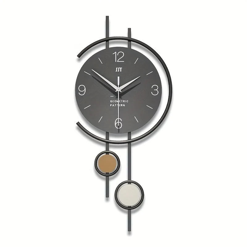 Euroselle Silent Scandinavian Iron Wall Clock Minimalist Contemporary
