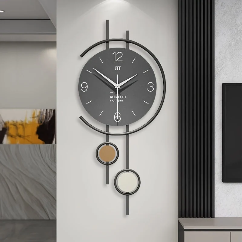 Euroselle Silent Scandinavian Iron Wall Clock Minimalist Contemporary