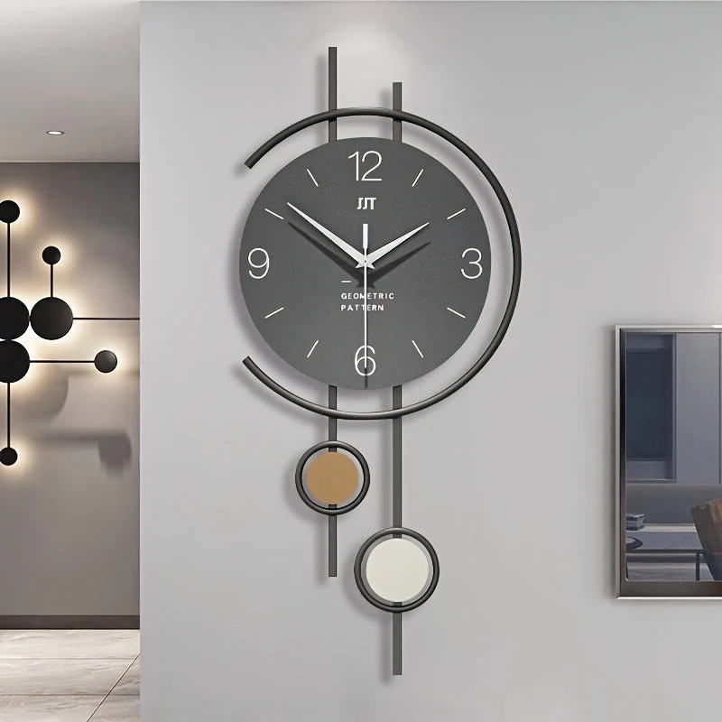 Euroselle Silent Scandinavian Iron Wall Clock Minimalist Contemporary