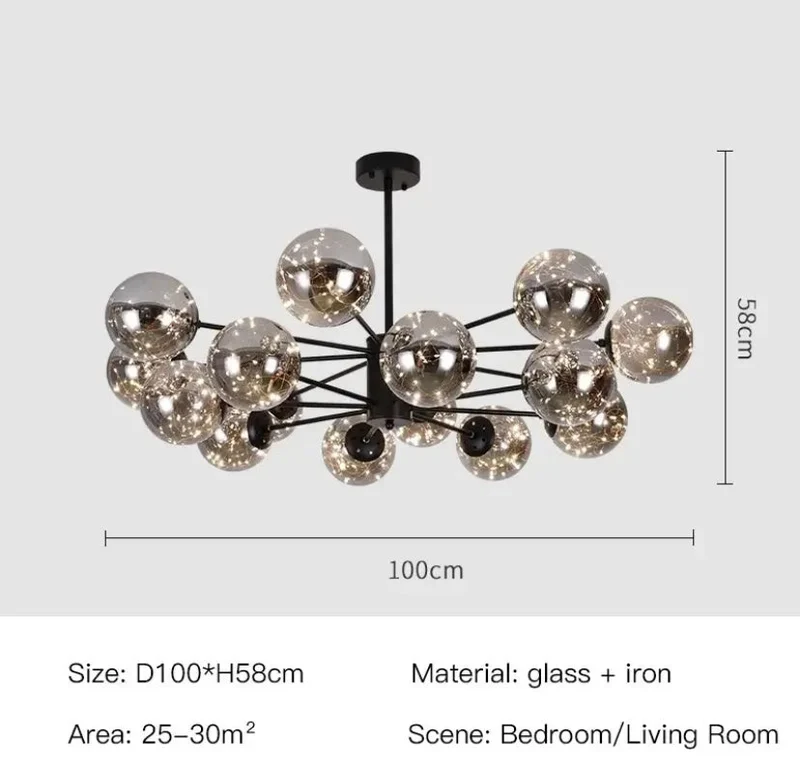 Euroselle Magic Bean Glass Chandelier With 12 Or 16 Heads