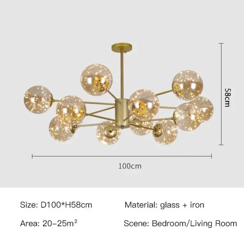 Euroselle Magic Bean Glass Chandelier With 12 Or 16 Heads