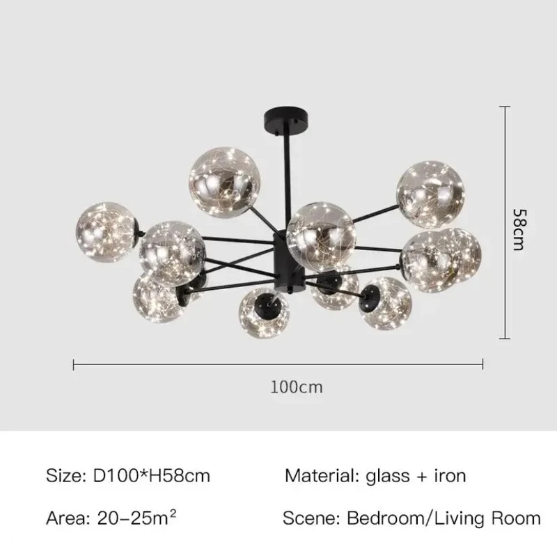 Euroselle Magic Bean Glass Chandelier With 12 Or 16 Heads