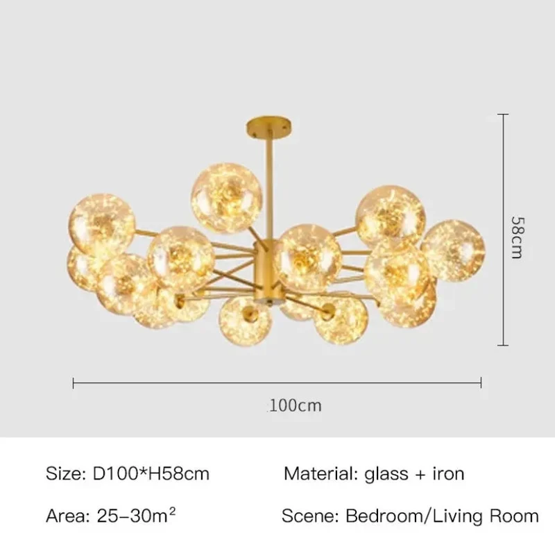 Euroselle Magic Bean Glass Chandelier With 12 Or 16 Heads