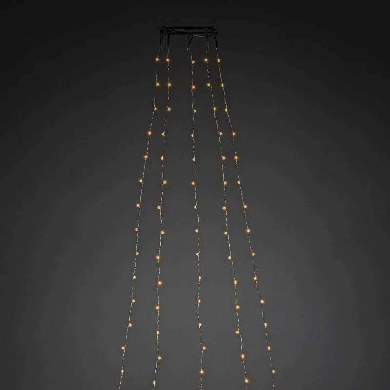 LED Baummantel mit Ring Ø 11 LED Tropfen 5 Stränge mit 36 Dioden 180 bernsteinfarbene Dioden