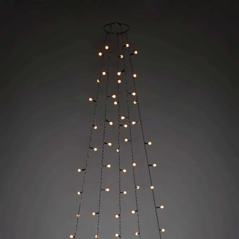 LED Baummantel mit Ring Ø 11 mit Globes 5 Stränge mit 30 Dioden 150 bernsteinfarbene Dioden