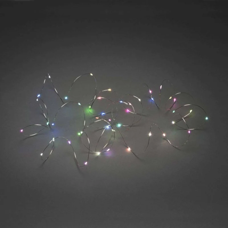 15m Micro LED Lichterkette mit langsamen RGB-Farbwechsel 100 RGB Dioden