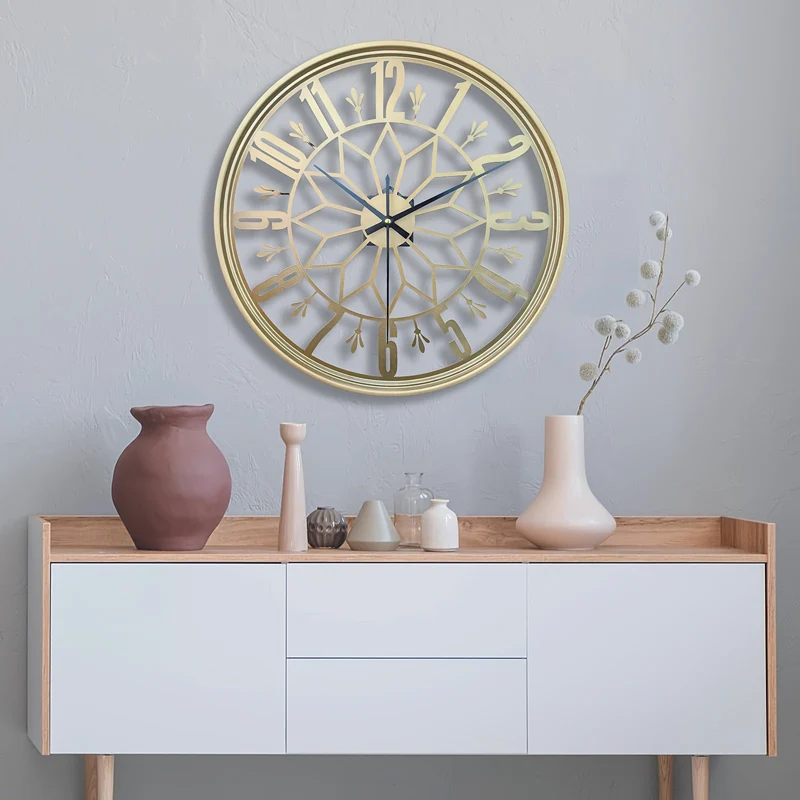 Euroselle Silent Statement Vintage Industrial Metal Wall Clock With Non-Ticking Movement