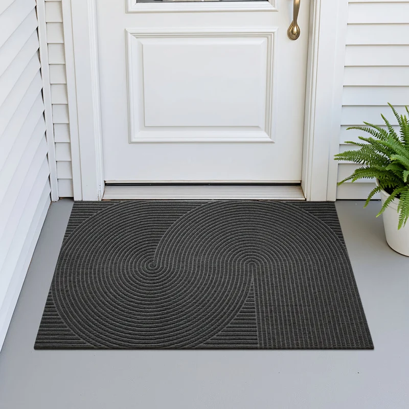 Euroselle Geometric Striped Doormat Non Slip Entrance Rug