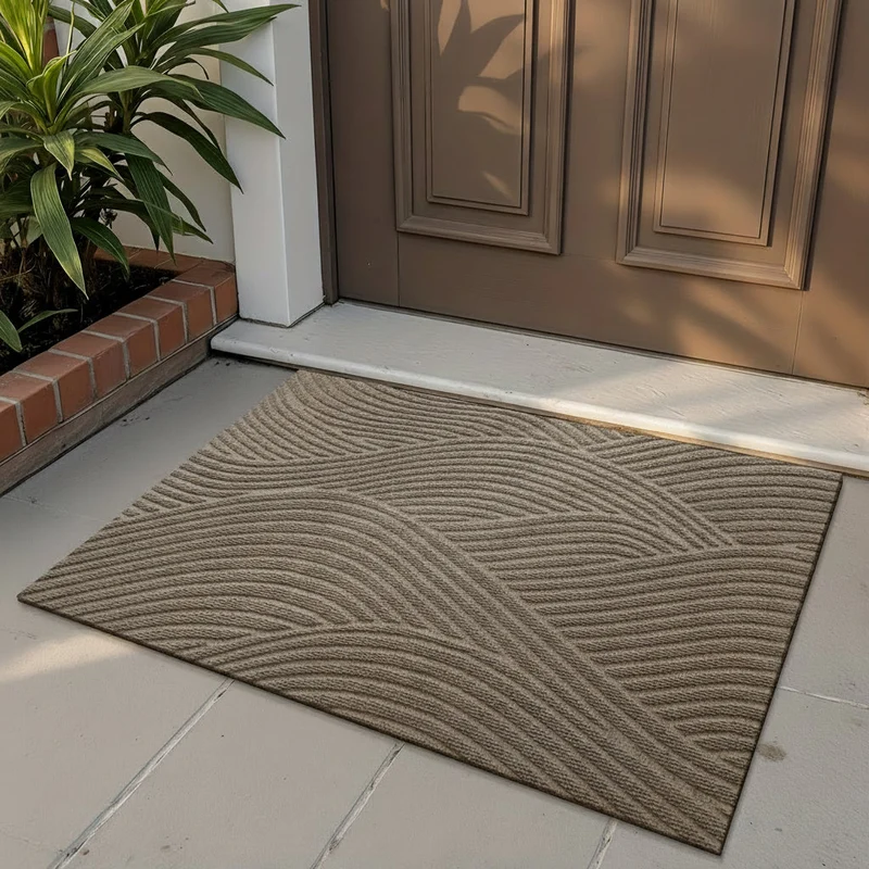 Euroselle Geometric Striped Doormat Non Slip Entrance Rug