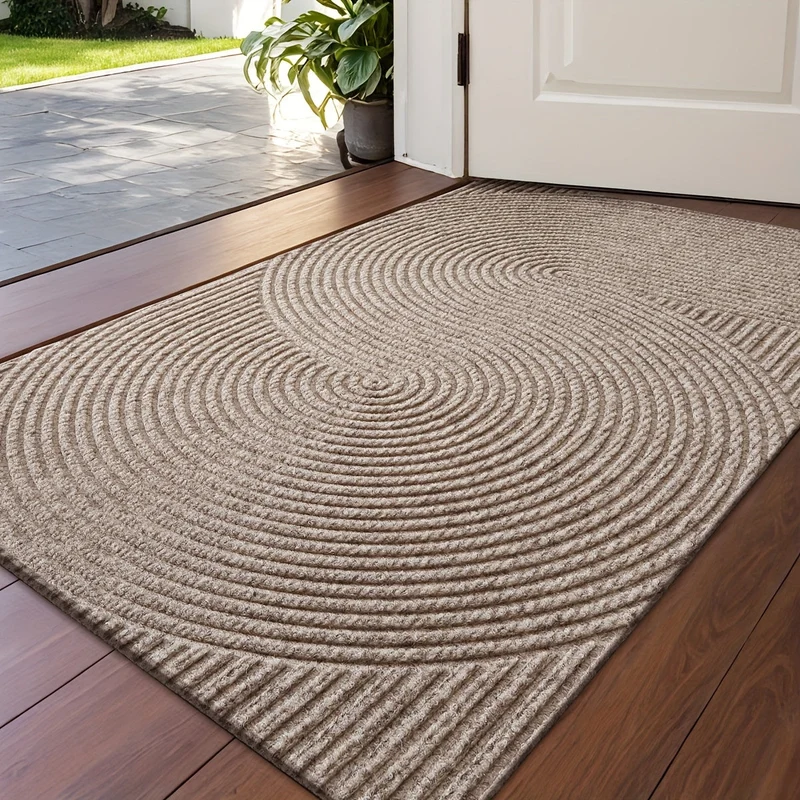 Euroselle Geometric Striped Doormat Non Slip Entrance Rug
