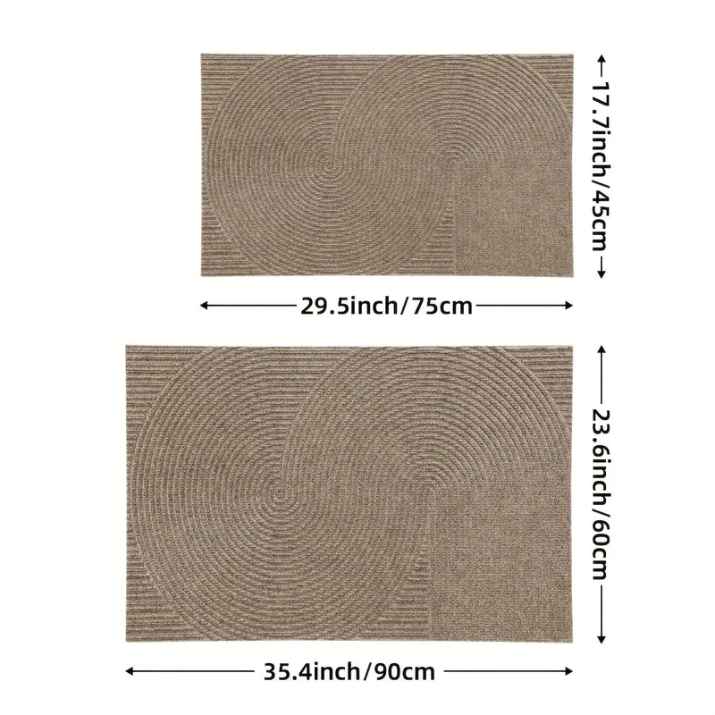 Euroselle Geometric Striped Doormat Non Slip Entrance Rug