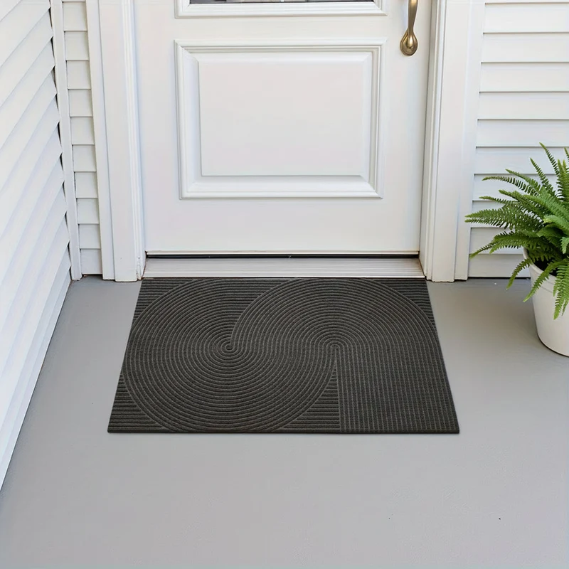 Euroselle Geometric Striped Doormat Non Slip Entrance Rug