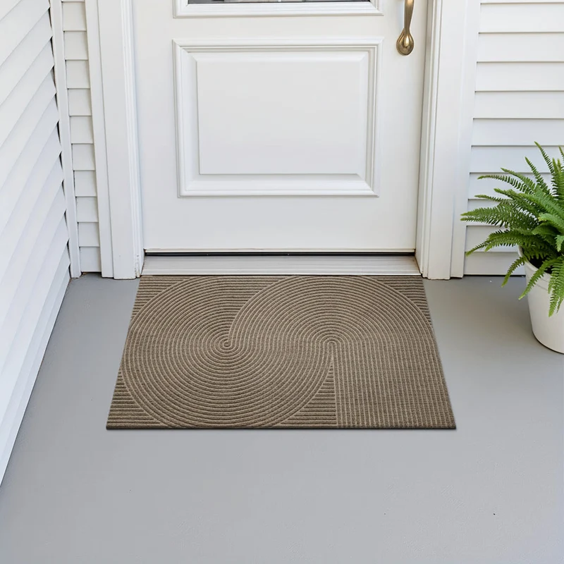 Euroselle Geometric Striped Doormat Non Slip Entrance Rug