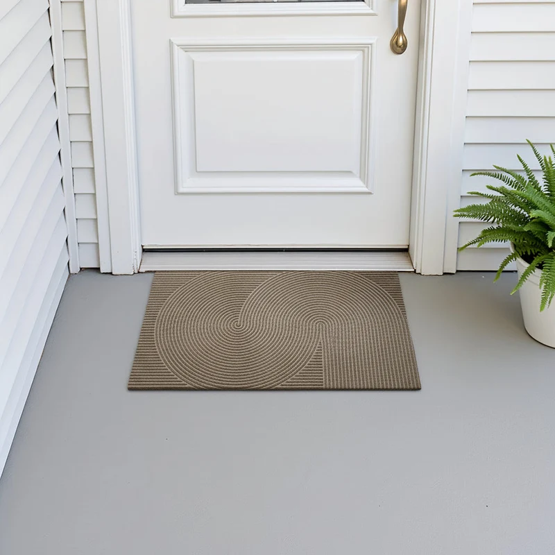 Euroselle Geometric Striped Doormat Non Slip Entrance Rug