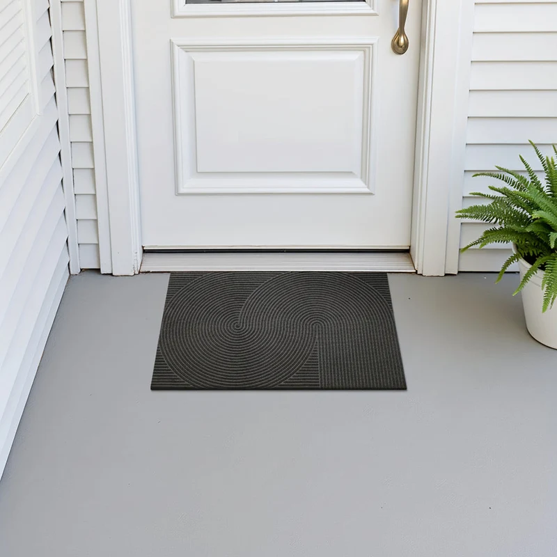Euroselle Geometric Striped Doormat Non Slip Entrance Rug