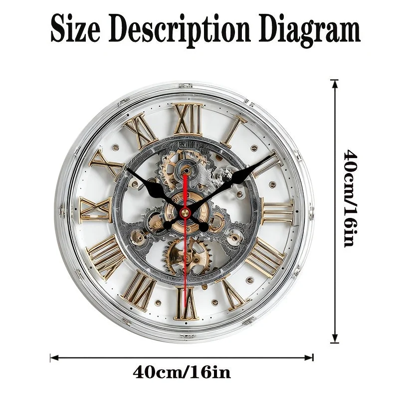 Euroselle Vintage Mechanical Wall Clock 2D Design Accent