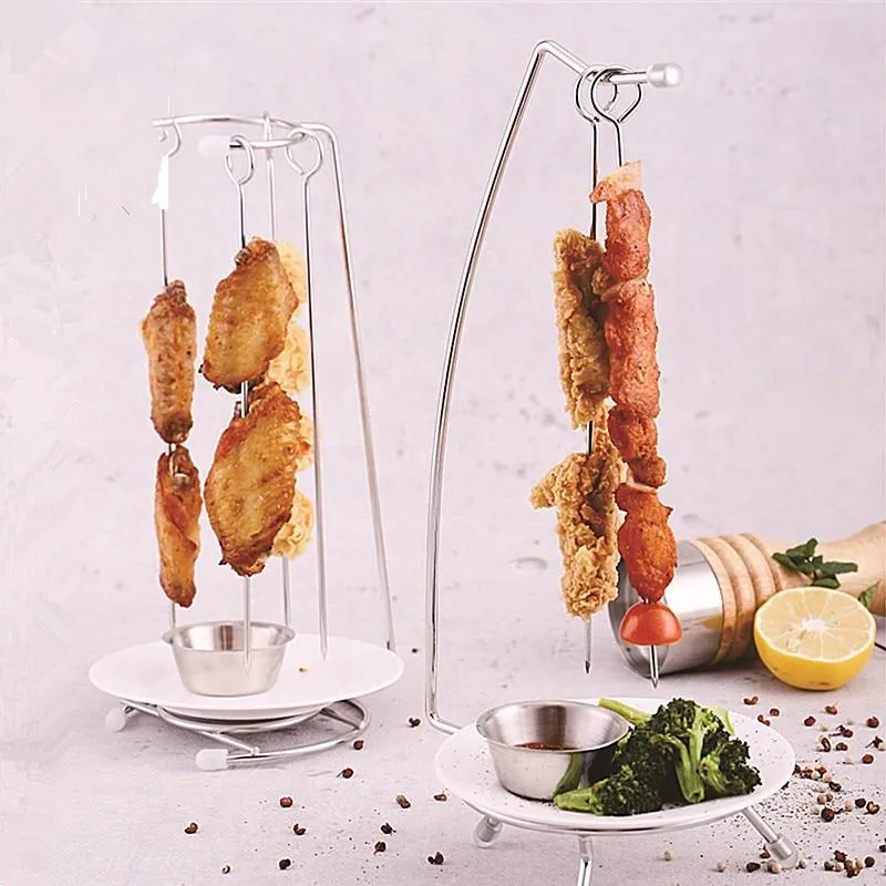Euroselle Premium Stainless Steel BBQ Skewers Set With Adjustable Grill Rack