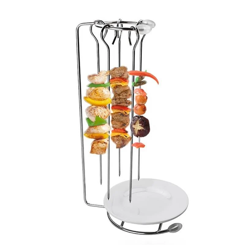 Euroselle Premium Stainless Steel BBQ Skewers Set With Adjustable Grill Rack
