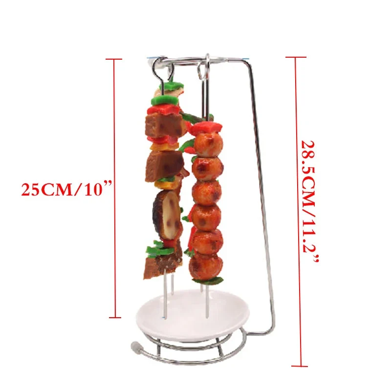 Euroselle Premium Stainless Steel BBQ Skewers Set With Adjustable Grill Rack