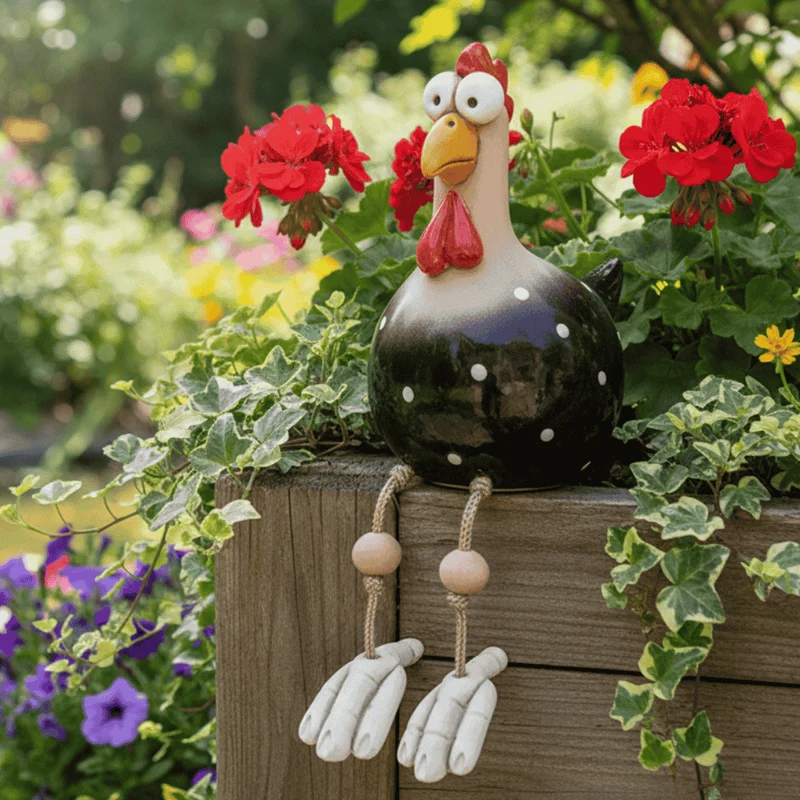 Euroselle Weatherproof Chicken Garden Statue Durable Outdoor Décor