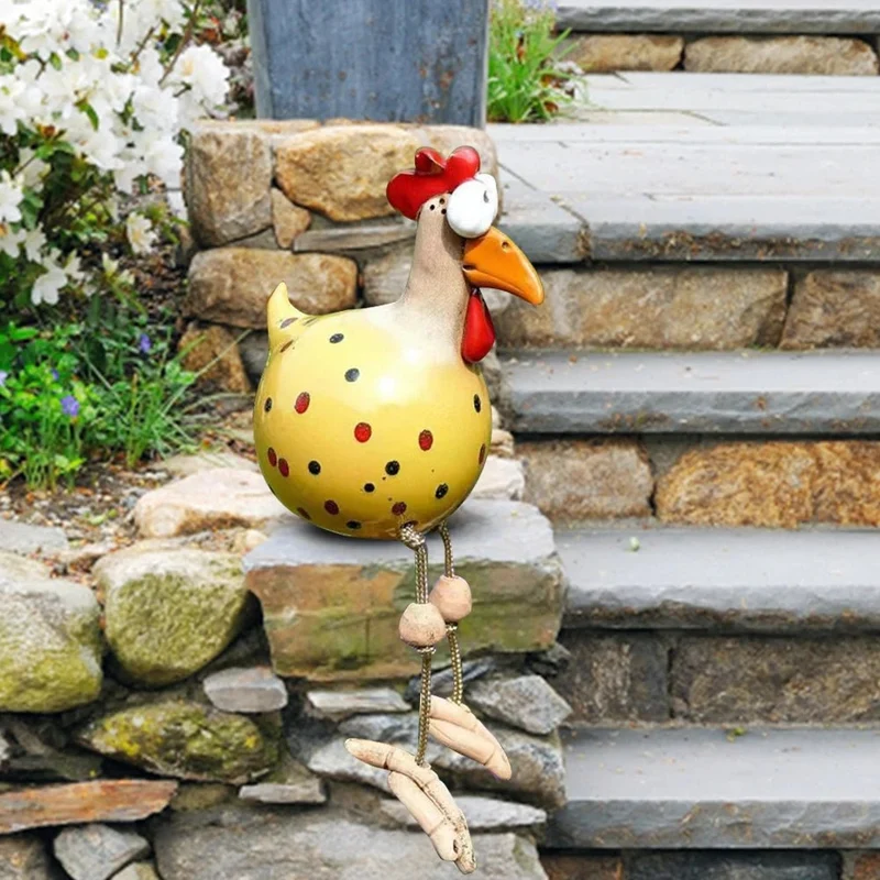 Euroselle Weatherproof Chicken Garden Statue Durable Outdoor Décor