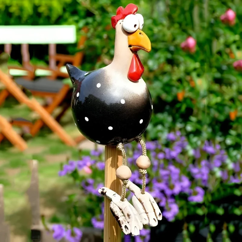 Euroselle Weatherproof Chicken Garden Statue Durable Outdoor Décor