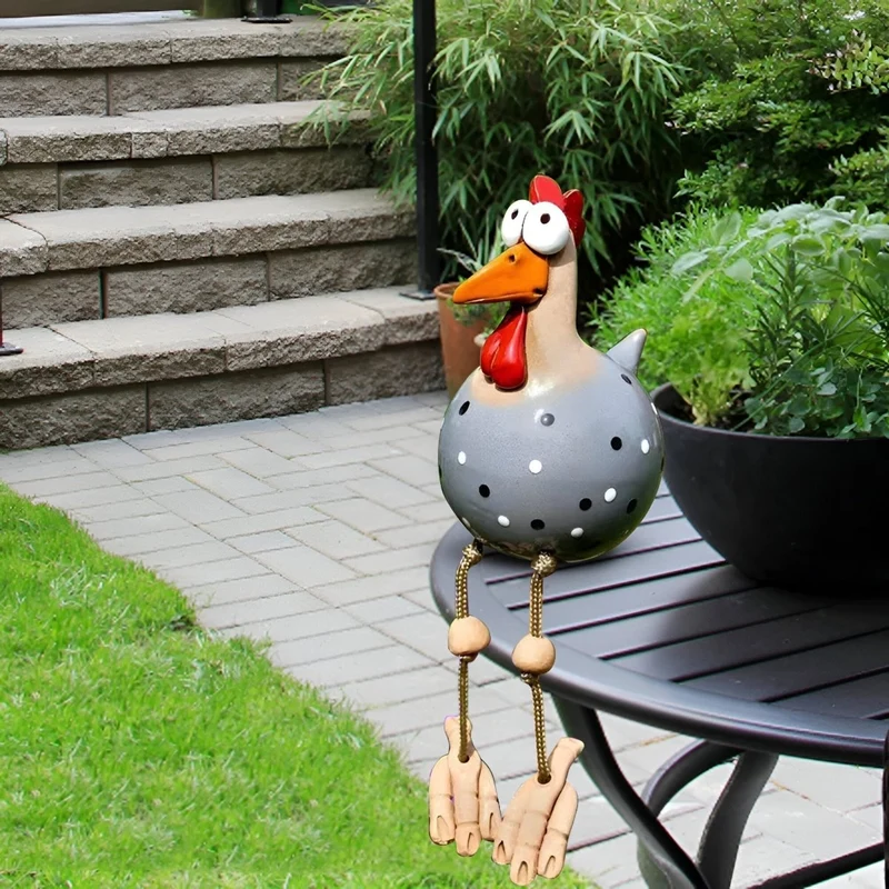 Euroselle Weatherproof Chicken Garden Statue Durable Outdoor Décor