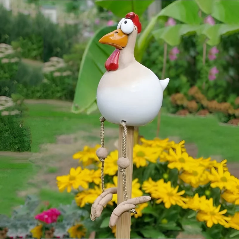 Euroselle Weatherproof Chicken Garden Statue Durable Outdoor Décor