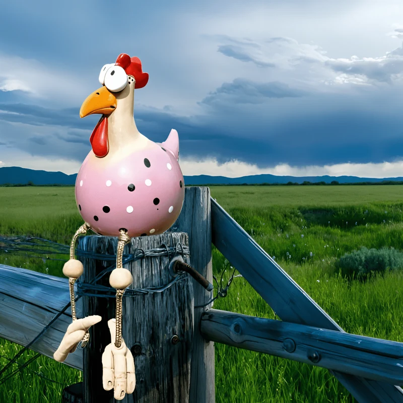 Euroselle Weatherproof Chicken Garden Statue Durable Outdoor Décor